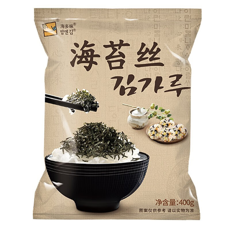 海多味韩国拌饭碎海苔丝400g/袋 商用章鱼 丸小丸子切细丝海苔碎条干 1袋