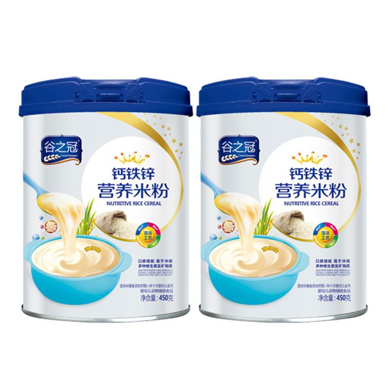 谷之冠米粉婴儿辅食宝宝食品益生菌婴幼儿营养米糊婴儿高钙铁锌 钙铁