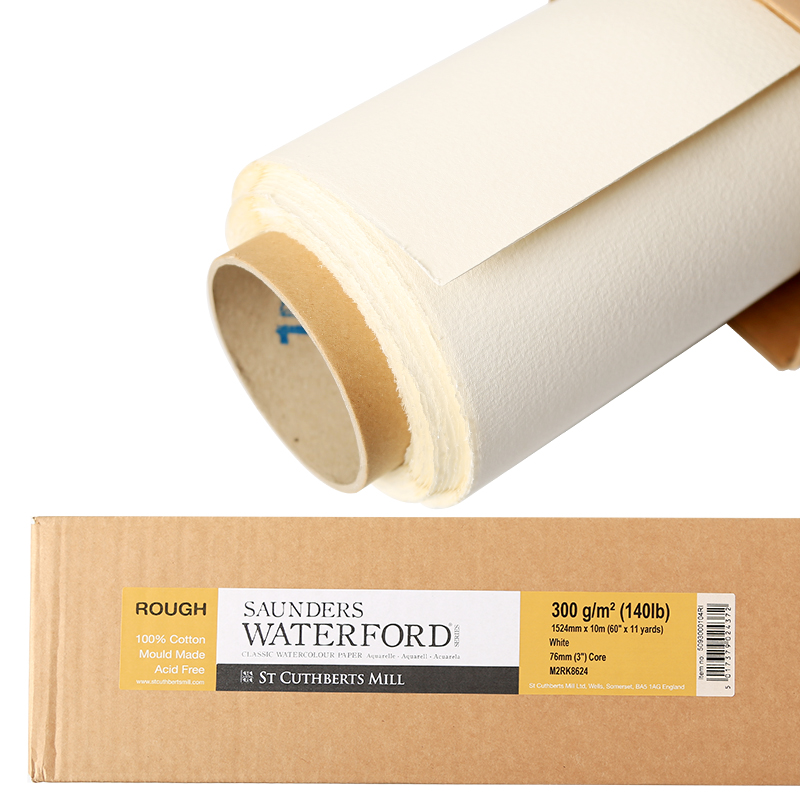 英国获多福水彩纸300g卷装 中粗细纹理手工棉桨水彩画纸10米卷装 300