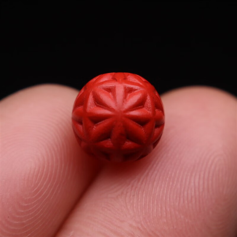 森爱百年    朱砂红砂六芒星顶腰珠隔珠背云  金刚星月菩提手串文玩