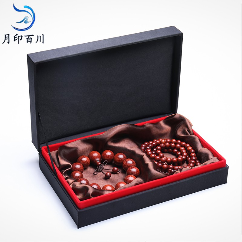 月印百川 雞血紫檀木手串 血檀108顆佛珠禮盒 念珠手鏈男 約8mm+18mm 套盒