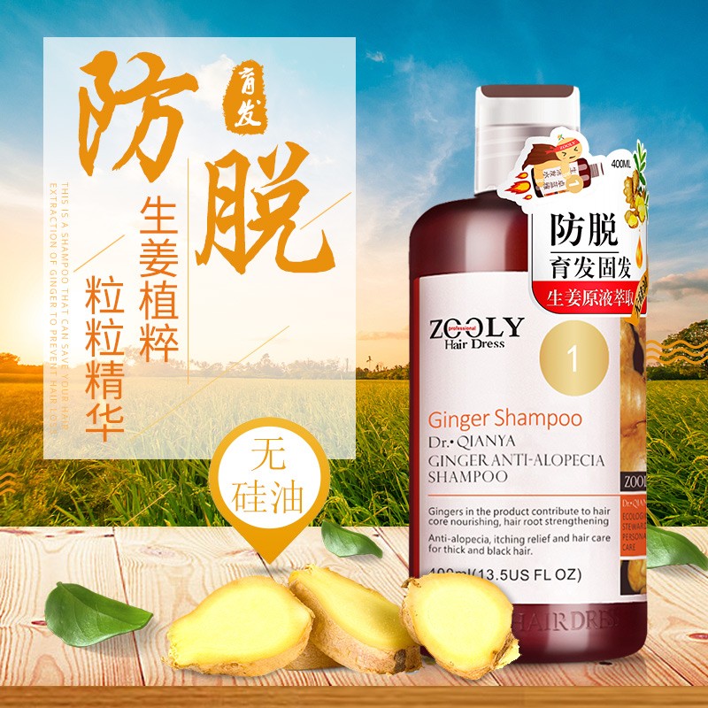 卓蓝雅(ZOOLY)洗发水800ml/400ml/800ml*2生姜防脱育发控油洗发护发套装 强根健发400ml