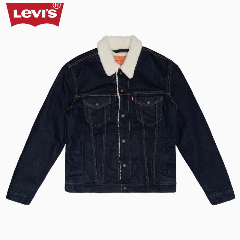 levis情侣装牛仔棉服外套舒适潮流仿羊羔绒情侣装 xs