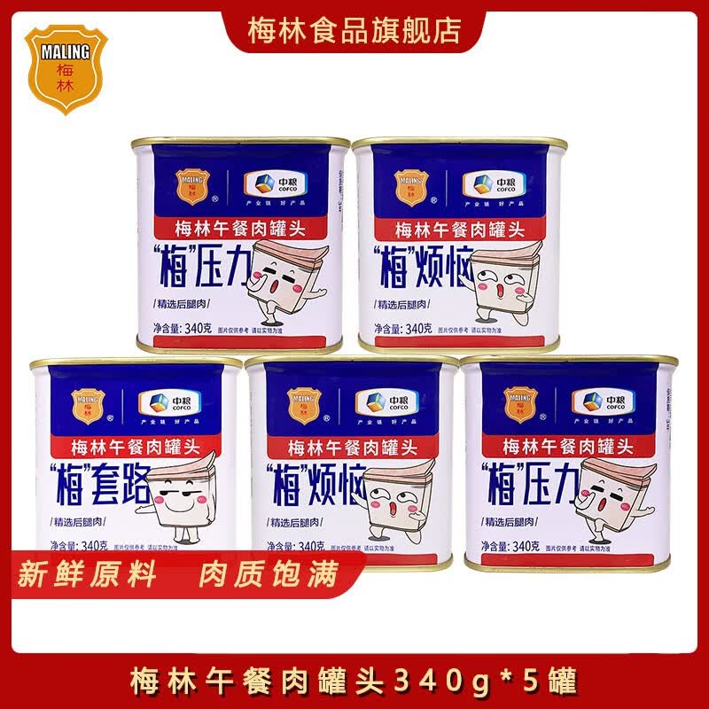 梅林（MALING）经典午餐肉罐头  开盖即食 方便速食 火锅搭档 340g*5罐属于什么档次？