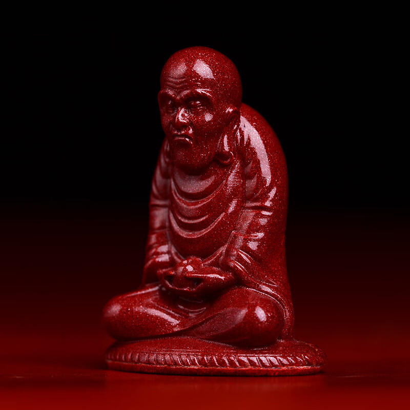 文初原矿朱砂禅意摆件达摩祖师佛像家居饰品工艺品客厅桌面装饰礼品