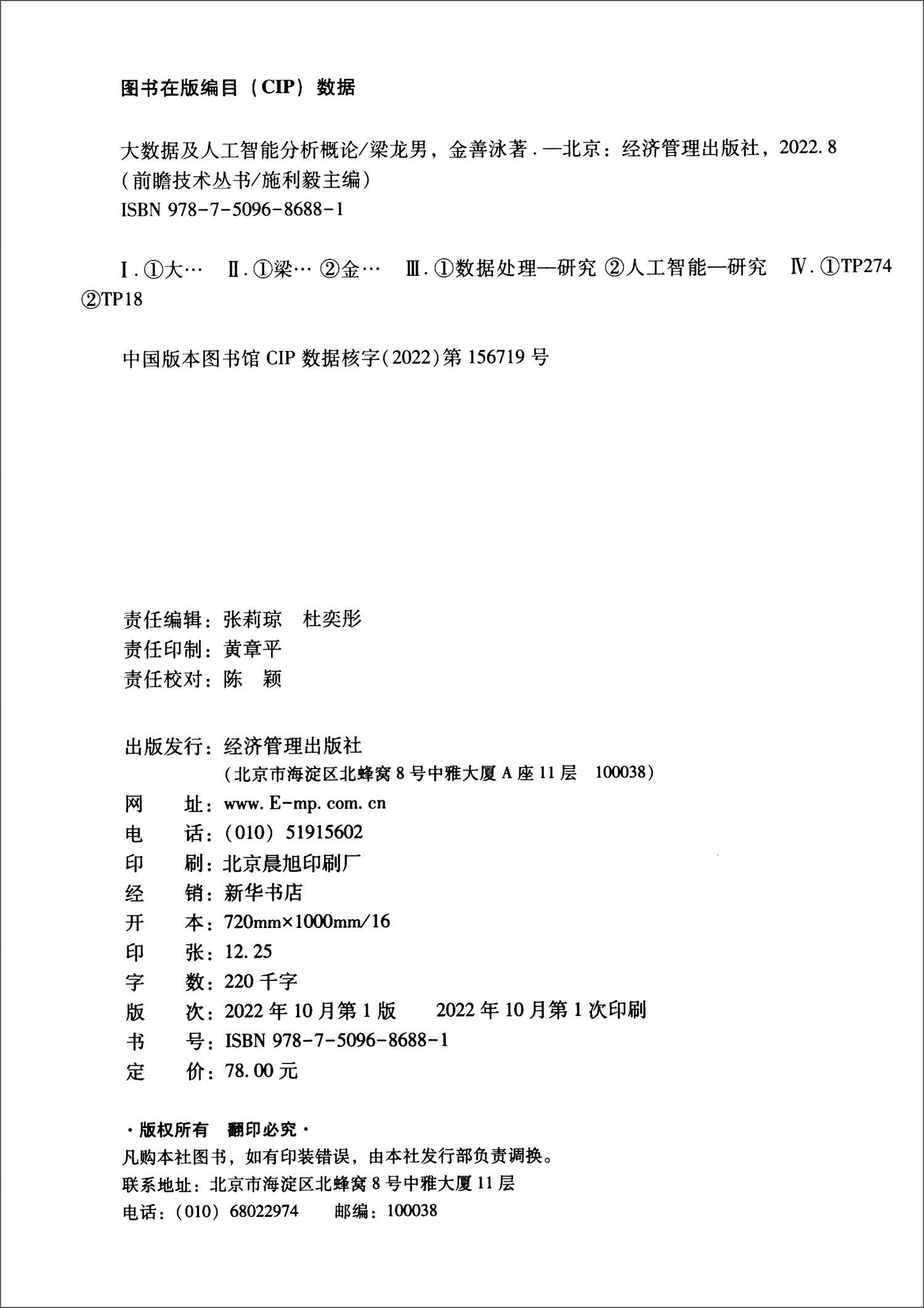 大数据及人工智能分析概论详情图