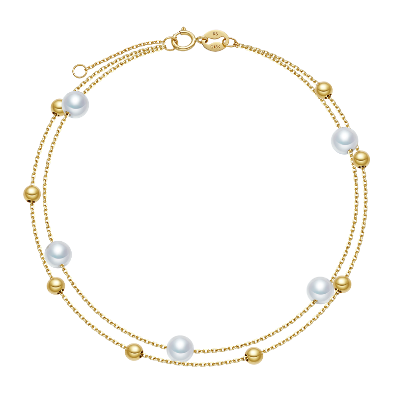 ���ˣ�Ruan'S��18k��ˮ��������Э�����������θ����鱦�Դ���Ȼ��������Ů 4-5mm���ɰ�/�ܳ�Լ18cm 1444.15Ԫ
