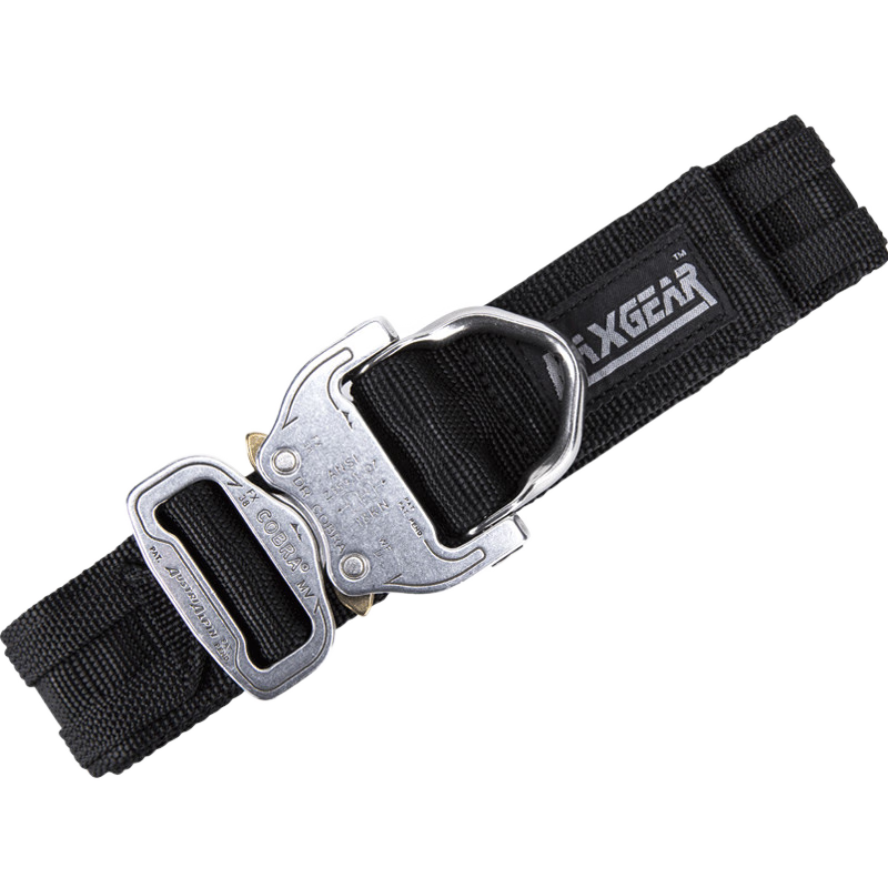 MAXGEAR 過(guò)山風(fēng)腰帶男士 軍迷戰(zhàn)術(shù) 休閑運(yùn)動(dòng)戶外 作訓(xùn)尼龍褲帶 黑色腰帶&尊享銀色扣【旗艦版】 L碼（113cm）