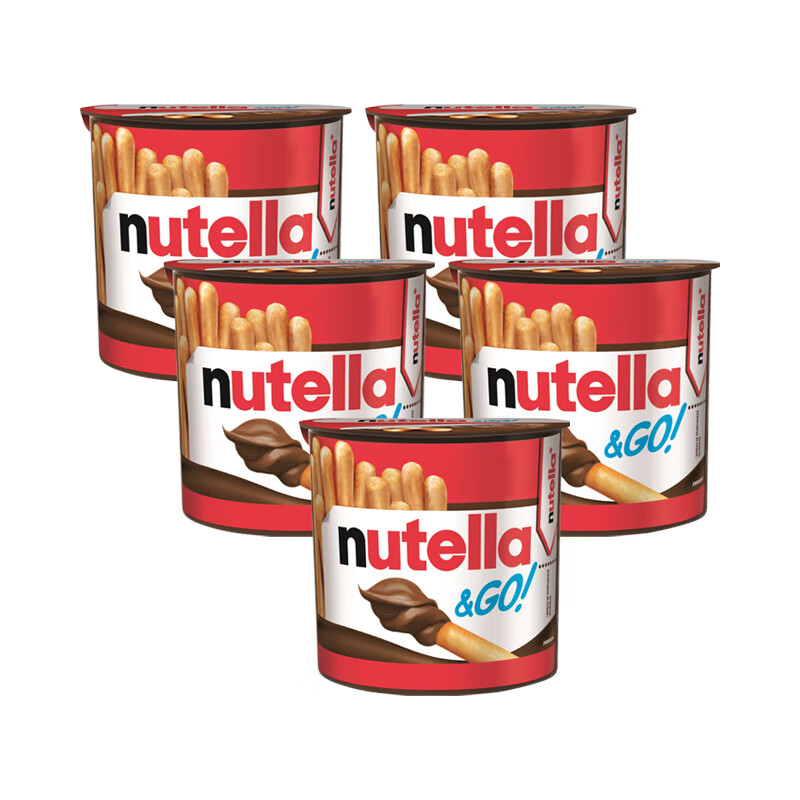 费列罗Nutella能多益榛子可可酱手指饼干 德国进口 儿童零食下午茶点心 巧克力味 52g （5盒）