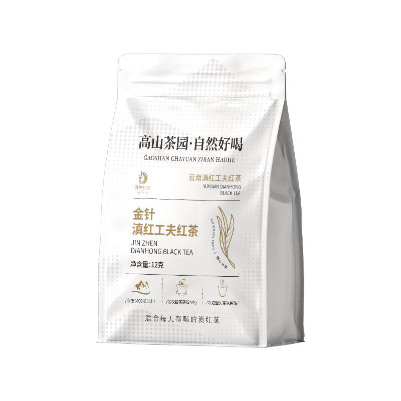 凤牌 滇红金针工夫茶叶 中华 蜜香型特级红茶 试饮 试喝装 12g