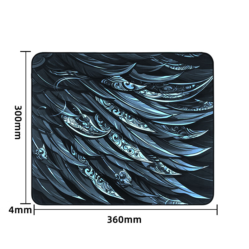 虎符电竞 破影 大号游戏鼠标垫可水洗细面锁边 包顺丰 类冰丝手感 破影-小号（360*300*4毫米）