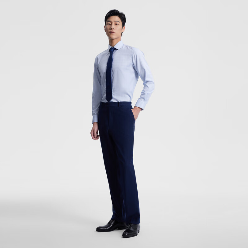 雅戈尔衬衫男士春秋中青男长袖衬衫VLDP129750HBA 蓝色 38