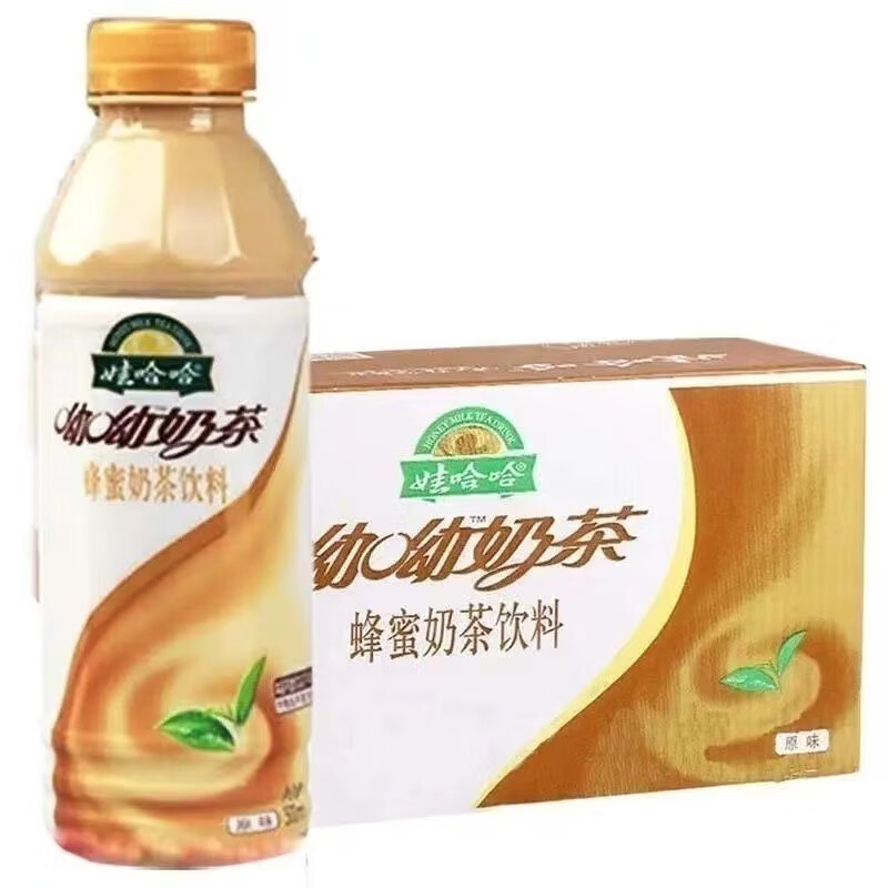 娃哈哈呦呦奶茶500ml*15瓶一整箱原味蜂蜜奶茶飲料正品即飲低糖包郵 呦呦奶茶原味500ml*15瓶整箱