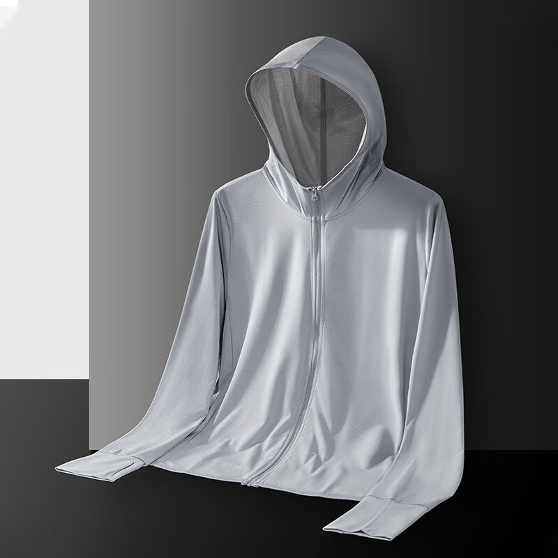 憬防晒衣男夏季薄款外套轻薄女透气防紫外线冰丝钓鱼防晒服男款 灰色