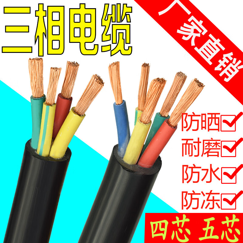 浩晗电缆电线rvv三相四线3 4 5芯1.5/2.