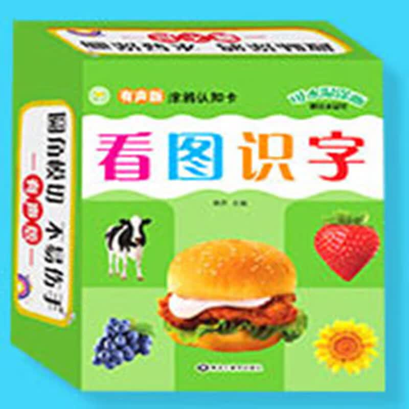 有声版涂鸦认知卡看图识字卡片幼儿0-3-4-6岁婴幼儿园学前班撕不烂