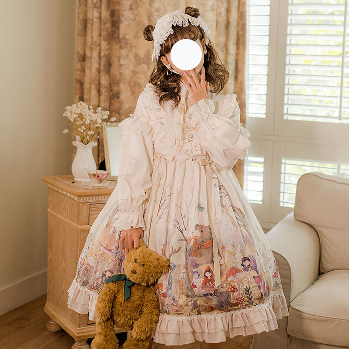 洛丽塔裙子成人洛丽塔公主裙学生长款甜美古典优雅长袖洋装op连衣裙