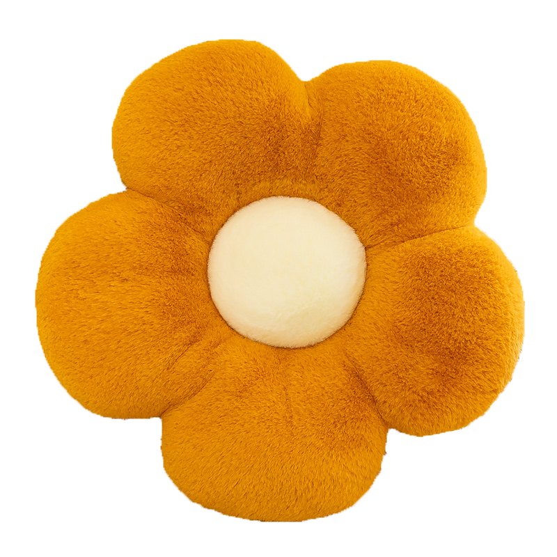 皮尔卡丹（pierre cardin）花朵抱枕 沙发靠垫花瓣坐垫办公室午睡枕汽车座椅垫 黄色40*40cm