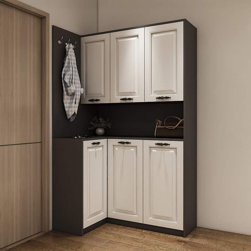 菲迪拉鞋柜储物柜大容量l型储物柜角柜门厅玄关柜转角鞋柜衣帽柜一体