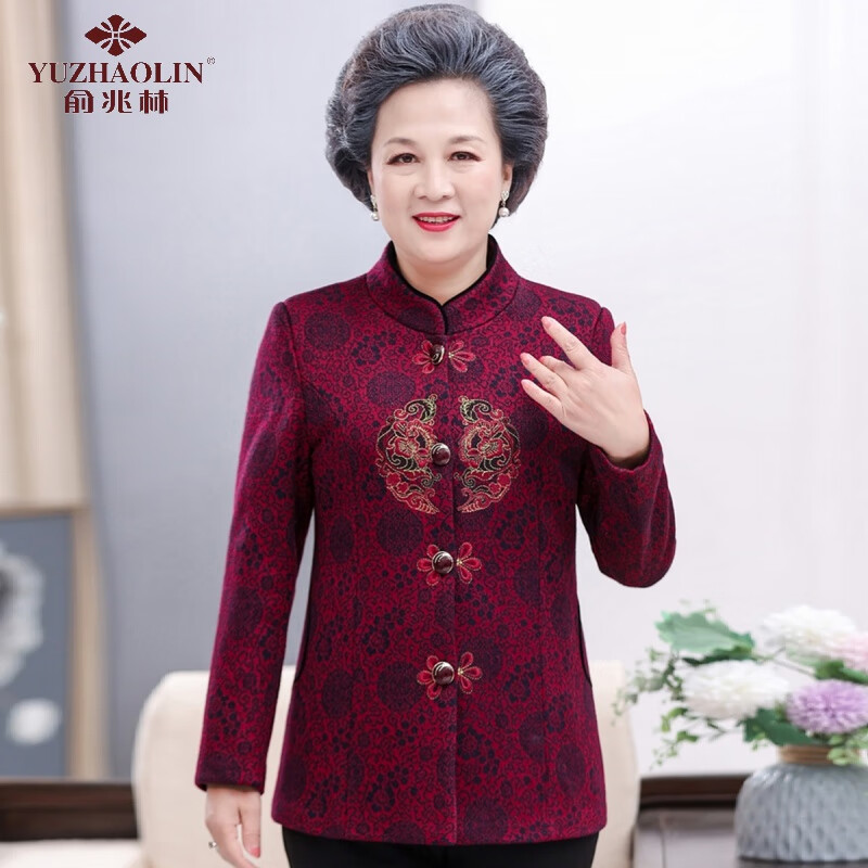 中老年人奶奶春秋外套时尚洋气60秋装女妈妈唐装上衣70岁80太太 咨