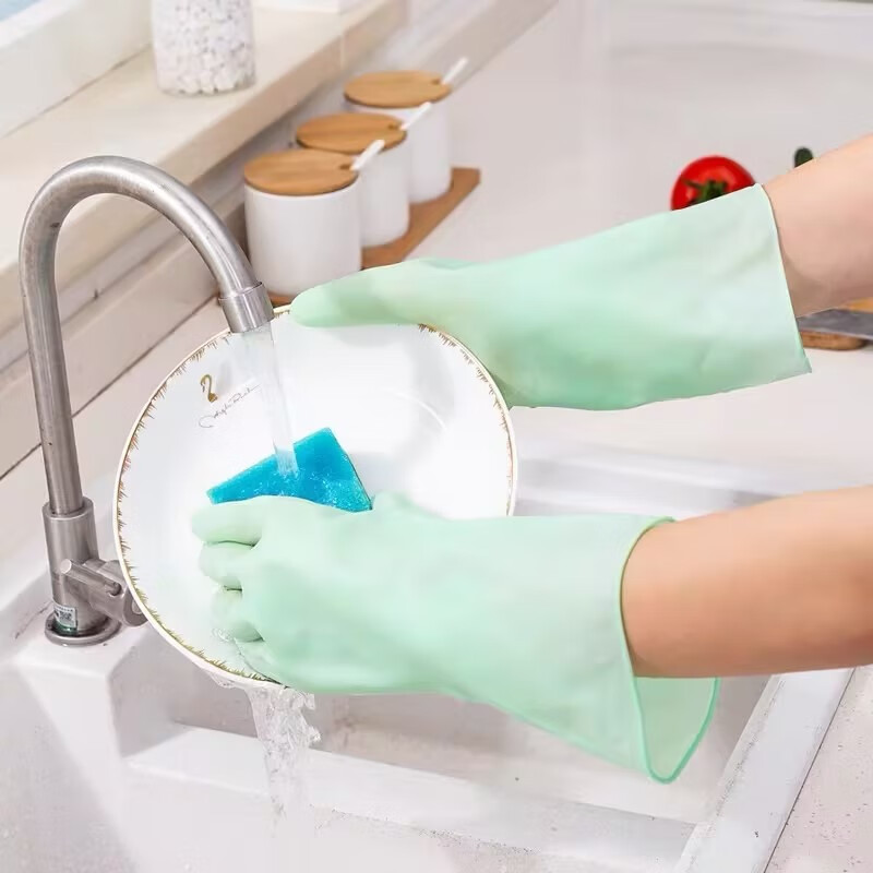 至舒（ZHISHU）2023新款四季洗碗手套女防水耐用家务厨房洗菜洗衣服 3双