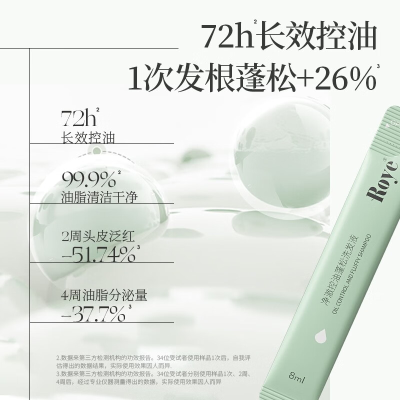 若也（ROYE）控油去屑止痒柔顺洗发水旅行装洗发露干枯毛躁便携盒装洗发液 三重去屑便携装（8ml*12）