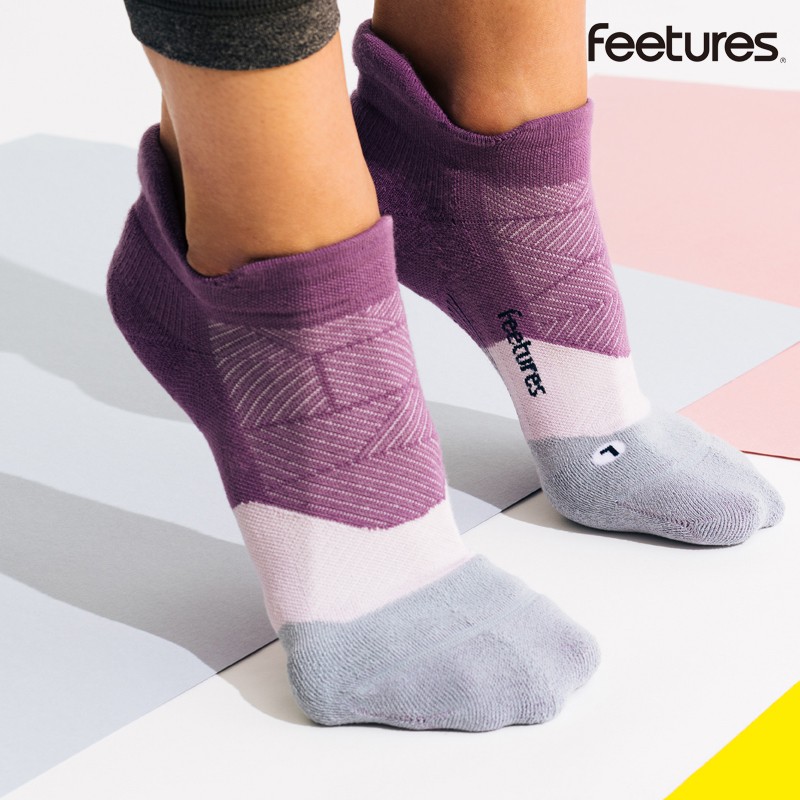 feetures飞鹊美国专业跑步袜马拉松越野运动袜男女短中长筒袜子压缩减震袜 终极缓冲款-中帮-06819 M (38-41)