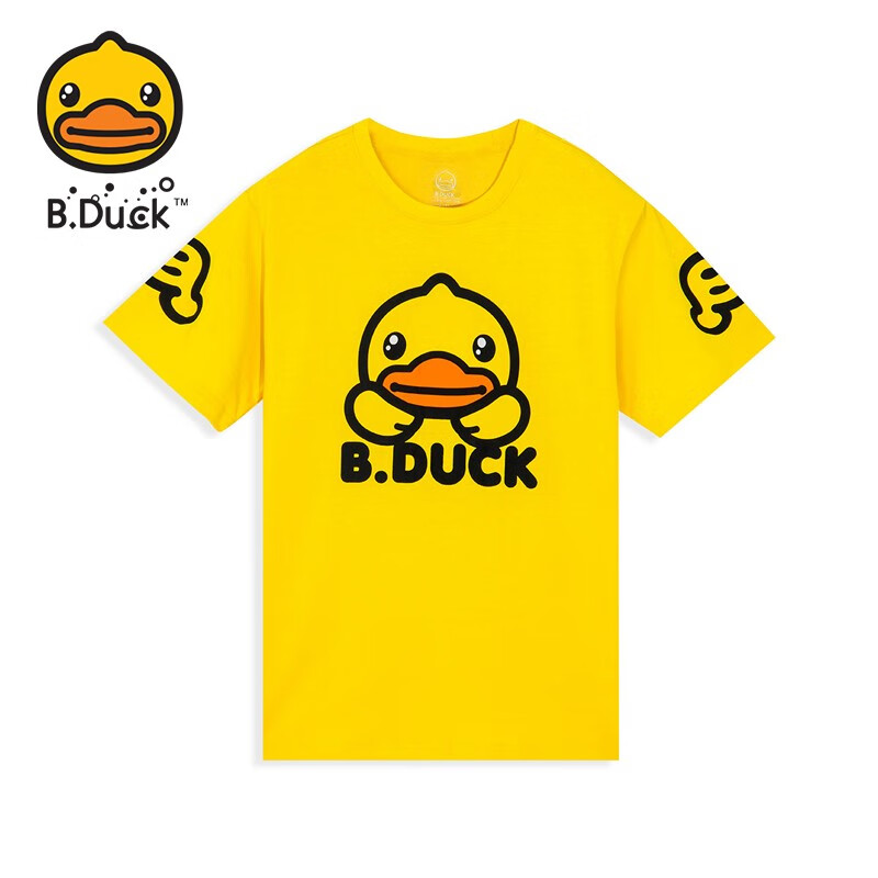 B.Duck小黄鸭夏季新款短袖t恤女休闲上衣亲子装 黄色（M
