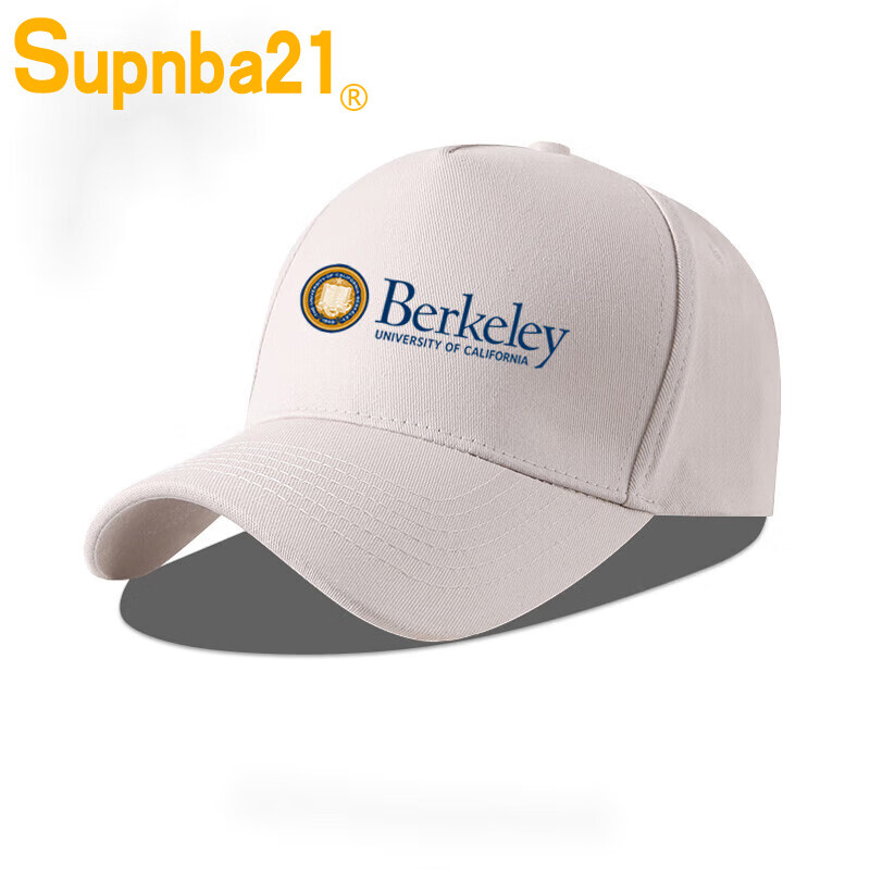 Supnba21加利福尼亚大学伯克利分校棒球帽男女留学生校友纪念遮阳鸭舌帽子 棒球帽-米白色-2 成人款