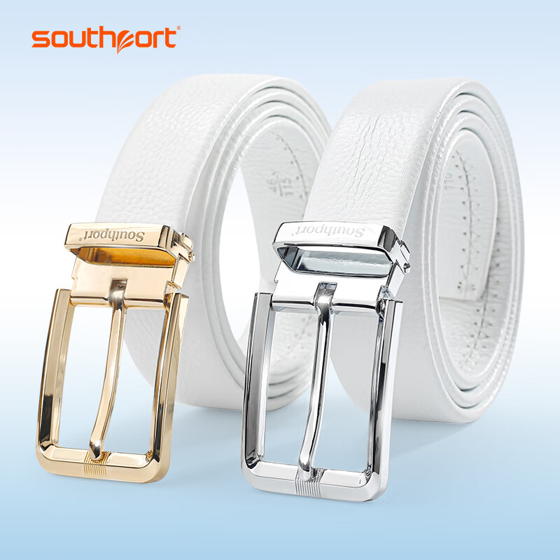 秀仕宝(southport)高尔夫皮带男士头层真皮运动腰带轻奢商务双面旋转