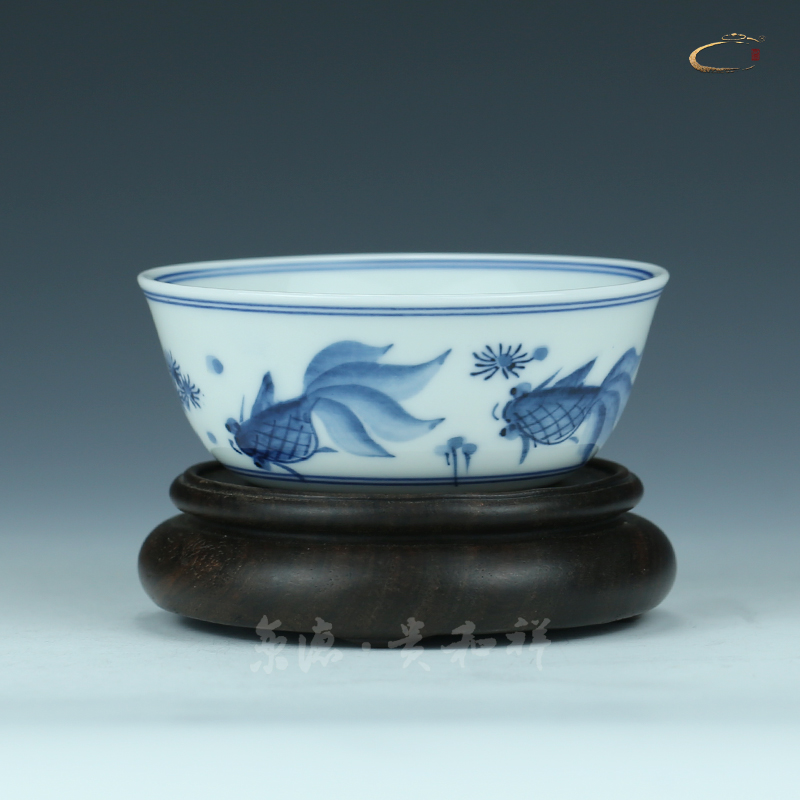 贵和祥青花瓷茶杯手绘高温陶瓷个人杯品茗杯私家杯茶杯主人杯专用杯大