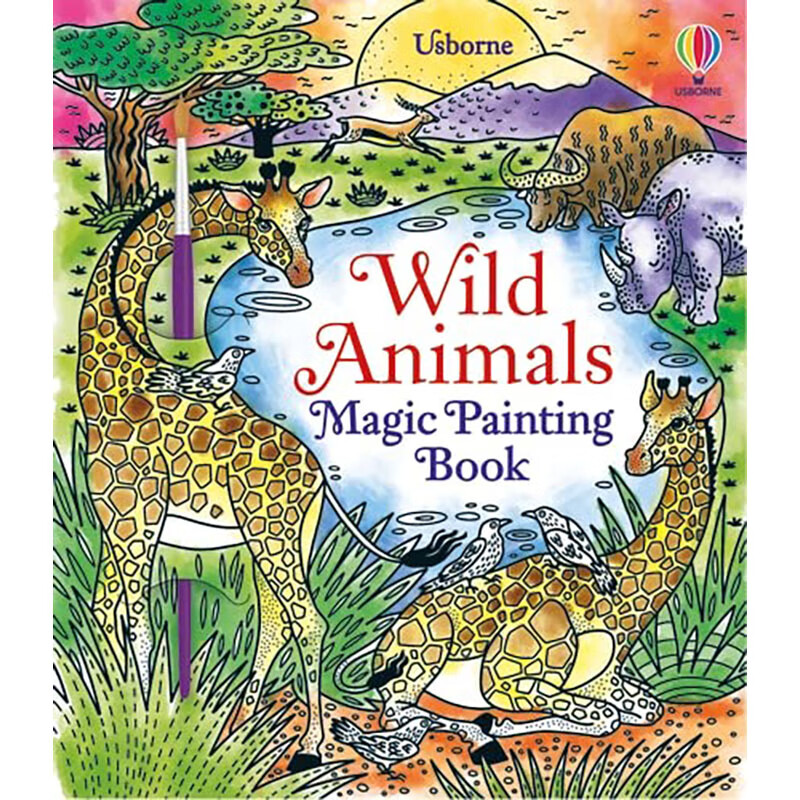 【预售】wild animals magic painting book,野生动物涂色书 英文原版