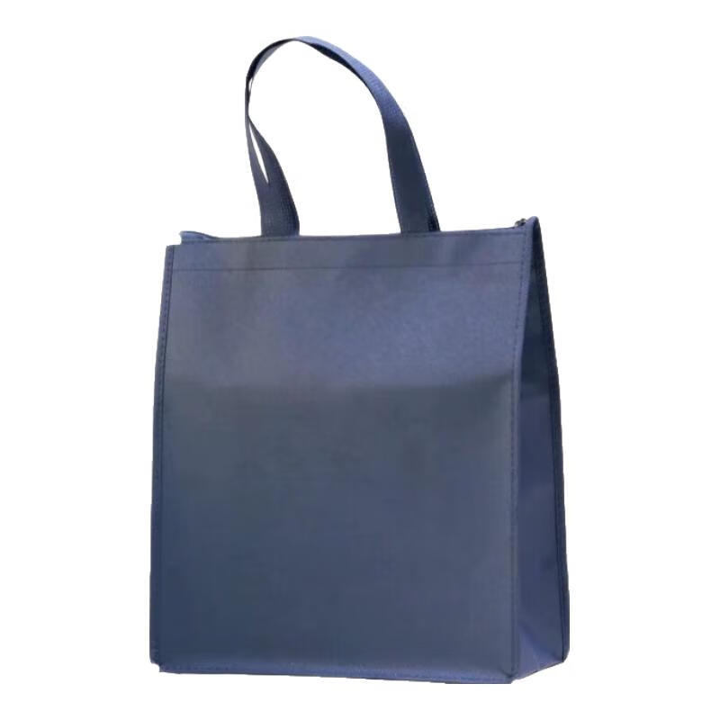 摩梧无纺布拉链收纳袋 加厚手提包 空白袋 袋口有拉链现货定做 蓝色 38*18*42cm 竖款中号 1个装