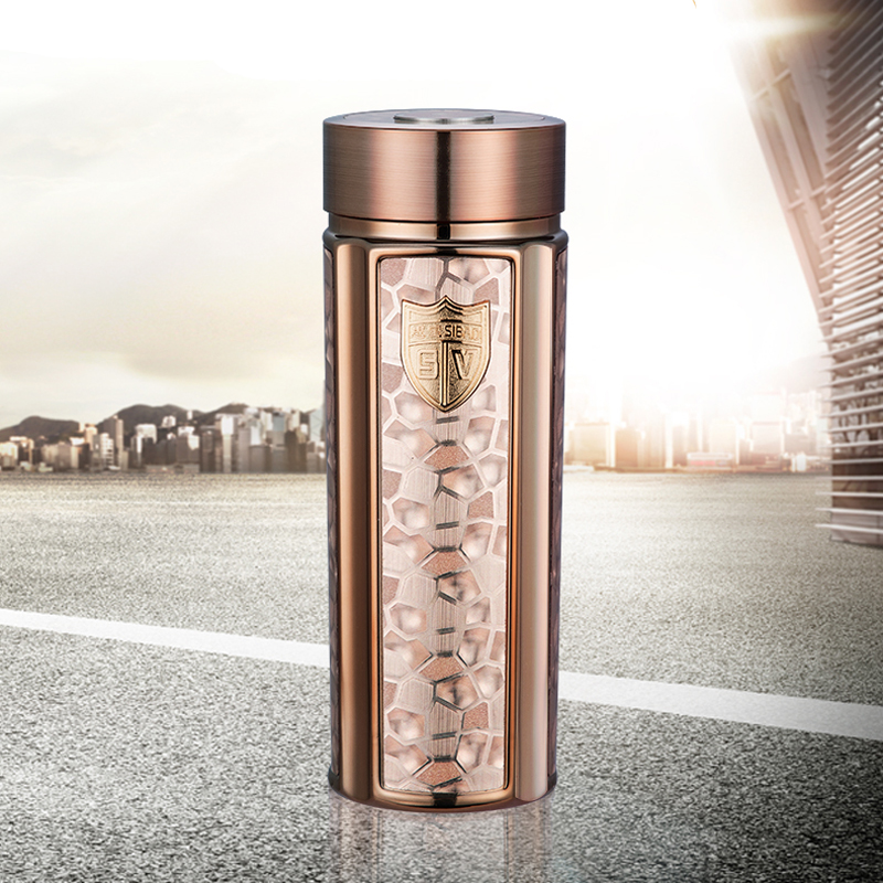 思宝水立方舟真空保温杯男女简约时尚礼盒装商务大气泡茶杯 玫瑰金 2