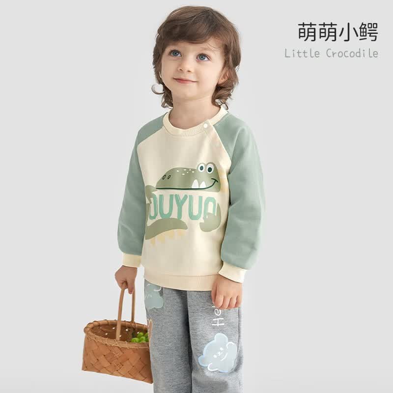 欧孕（OUYUN）男童卫衣春秋2023新款儿童上衣秋装宝宝衣服女童小童长袖卫衣 萌萌小鳄 110码【建议身高106cm-115cm】怎么样,好用不?