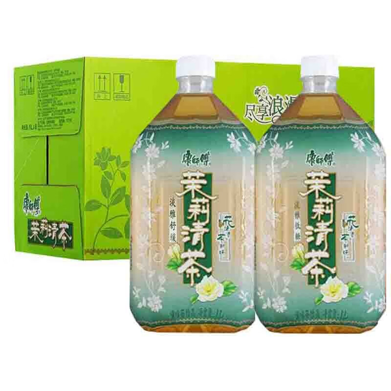 康师傅茉莉清茶饮料1l整箱花茶饮料1升大瓶装饮品 【1升清茶】二瓶