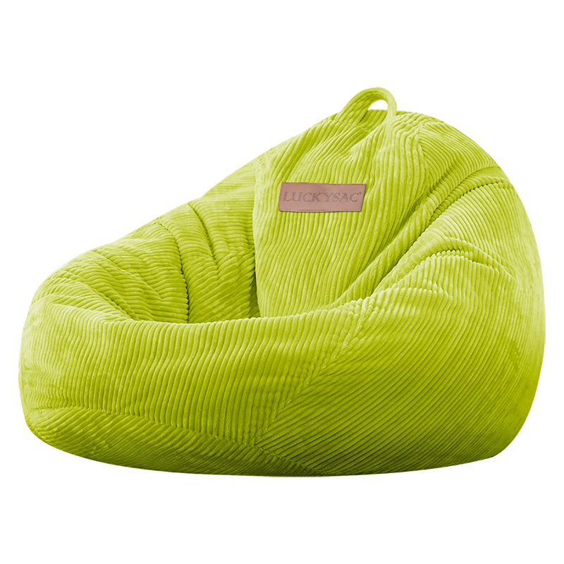 LUCKYSAC懒人沙发豆袋灯芯绒EPP  布艺客厅卧室阳台飘窗休闲小沙发 舒适款80*110cm 草绿色 单沙发(EPP无甲醛粒子)