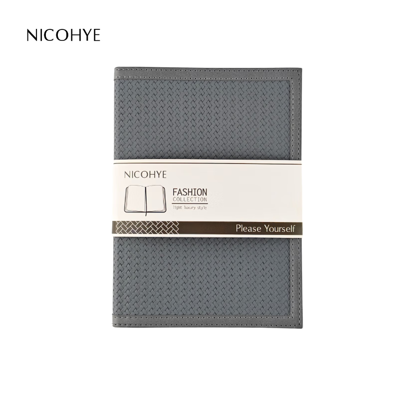 NICOHYE 高级简约A5横线点阵方格笔记本本子 商务办公高档本子 伴手礼 企业定制 高级灰-方格内页（a5）纸张升级