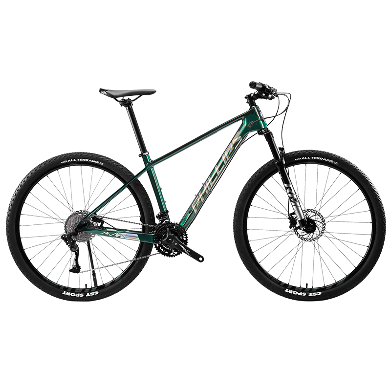 菲利普（PHILLIPS） 碳纖維山地車(chē)成人自行車(chē)禧瑪諾油碟剎線(xiàn)控氣壓前叉變速輕便單車(chē) 指揮官 魔法綠 33速 碳纖維 27.5寸(適合身高165cm-185cm)
