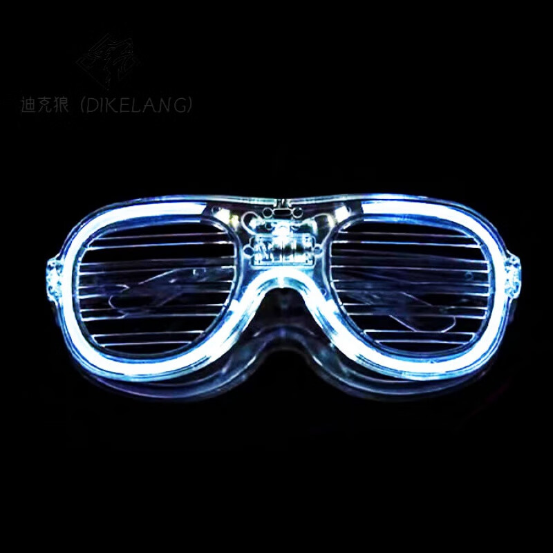 迪克狼(dikelang)闪光眼镜蹦迪装备发光眼镜爆闪墨镜酒吧夜店搞怪网红