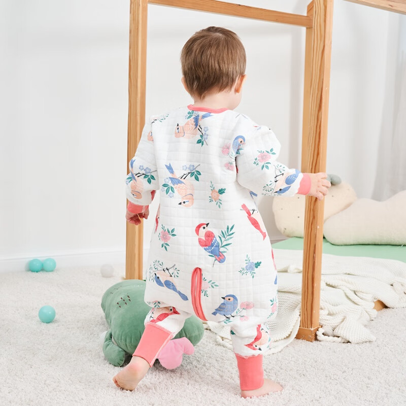 甜蜜礼物分腿睡袋单层新款春夏秋冬季四季款防踢被幼儿童男女宝宝睡袋 春秋18-24【空气层三拉头】喜鹊 90码(身高80-95CM)12-24个月