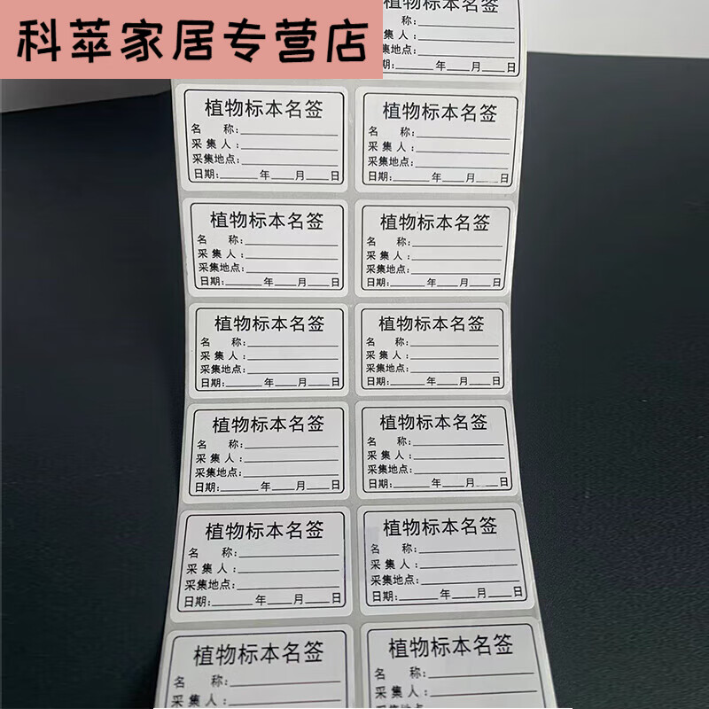 华柯楼昆虫标本名签植物标本鉴定签动物植物采集标签不干胶台纸贴