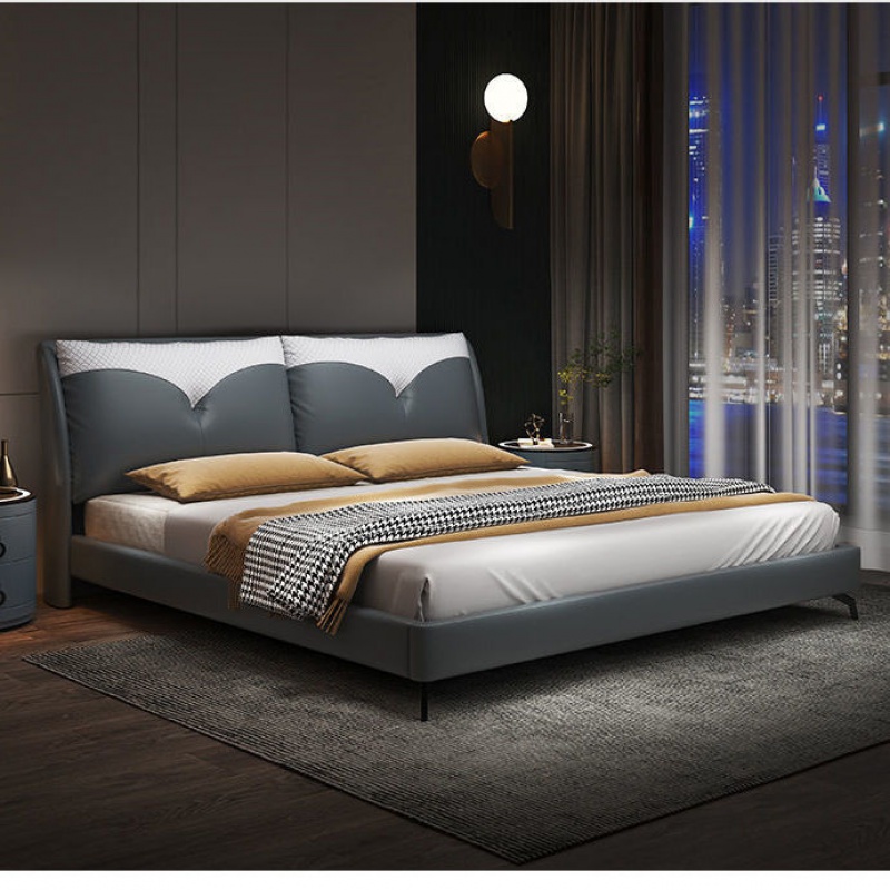 意式轻奢软体床现代简约主卧皮床意式轻奢软体床现代简约双人床卧室