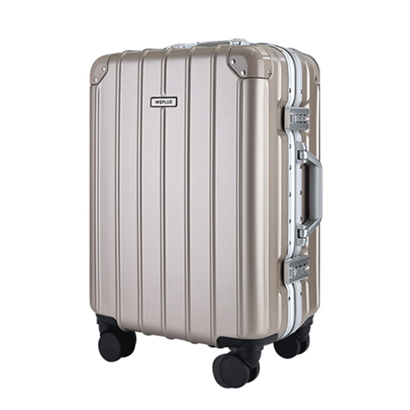 WEPLUS唯加铝框旅行箱拉杆箱大容量行李箱牢固抗摔防刮3778 香槟色 28吋