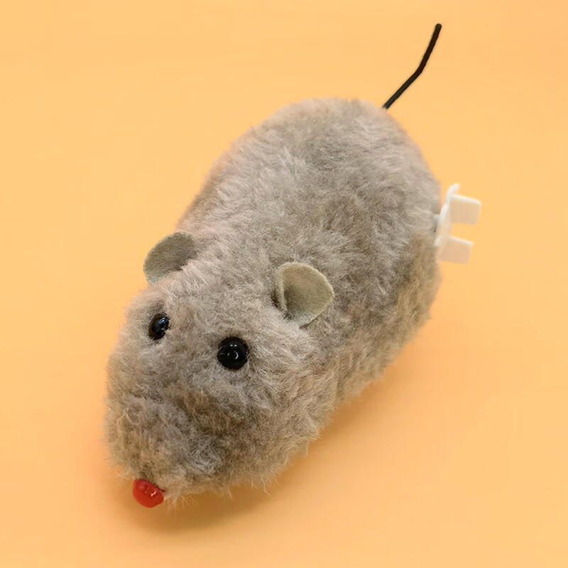 好沐音(haomuyin)上弦发条玩具毛绒小老鼠仿真小动物会跑摇尾巴猫咪