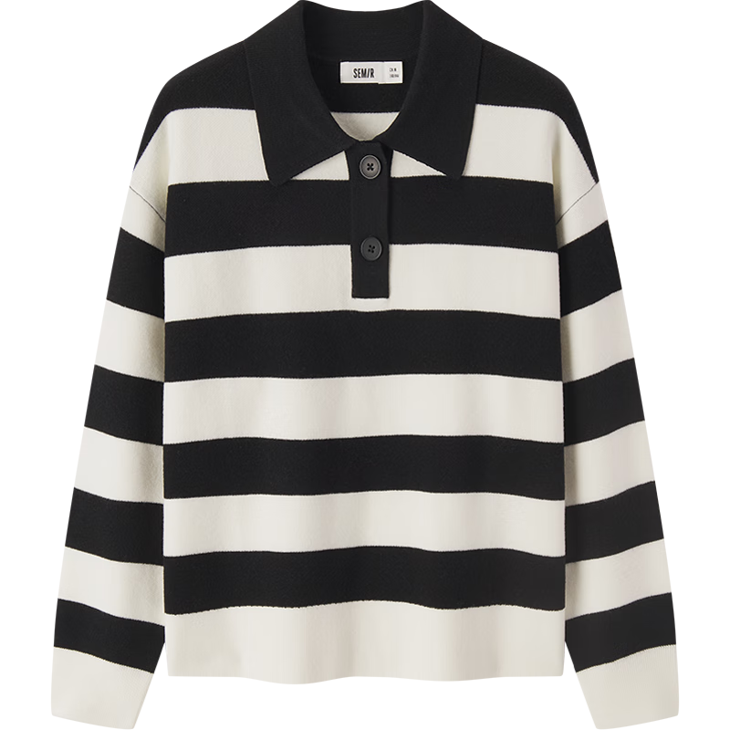 Semirɭ��ë��Ůpolo��������������������ʱ������ �ڰ�ɫ��00391 160/84A/M