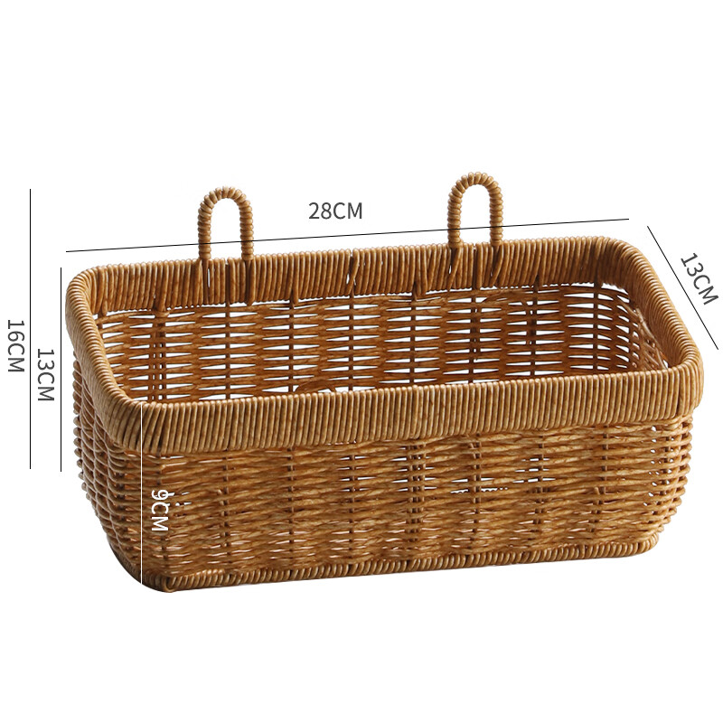编织篮 kens姜蒜收纳筐编织挂篮厨房生姜蒜头葱鸡蛋水果壁挂篮仿藤