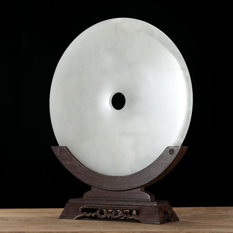 明鸿韵天然阿富汗玉石平安扣摆件客厅电视酒柜玄关乔迁礼物工艺品