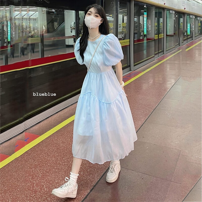 秀丝路青少女大童连衣裙13-15岁大女童初中生装12-14岁初中学生15夏装
