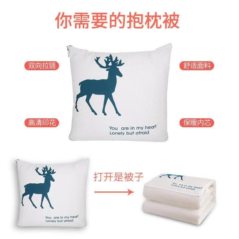 GISAEV车载抱枕被子两用沙发办公室多功能头枕腰靠抱枕被折叠空调被靠枕 抱枕 眼镜猫 1个 1个 40X40展开100*150